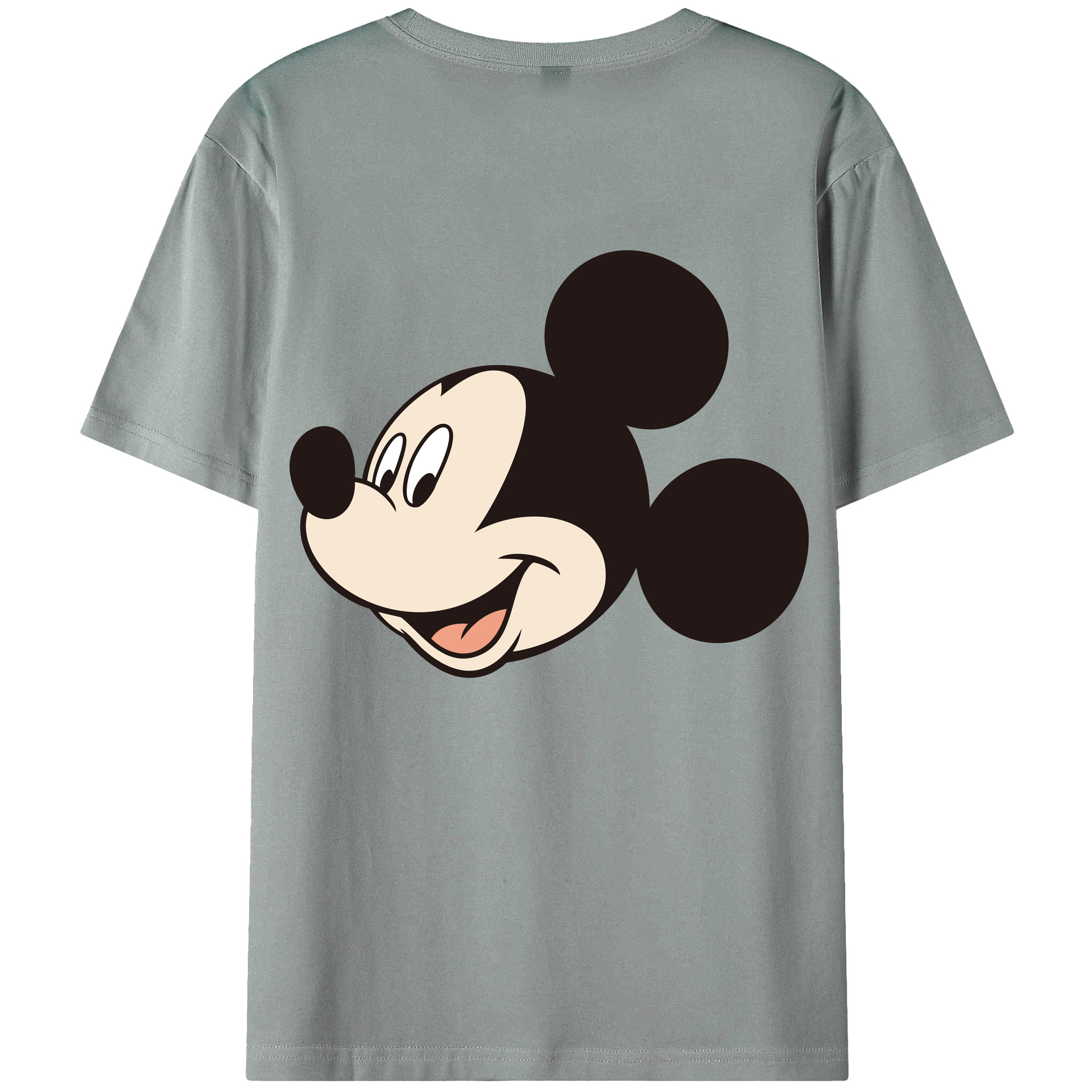 ミッキーマウス Mickey Mouse 綿100％ メンズ半袖Tシャツ（バックプリント） 通気性